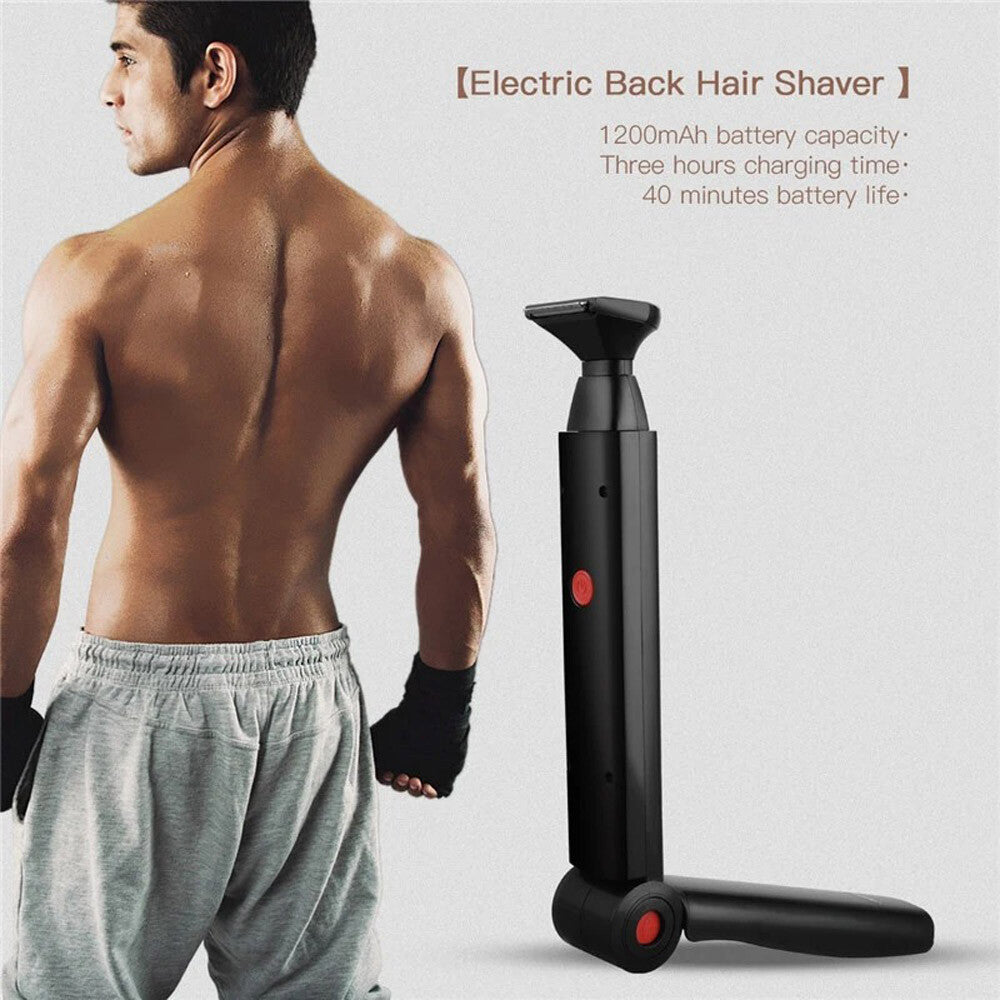 Long Handle Electric Back Shaver for Men Body Hair Removal Razor USB Recharge US