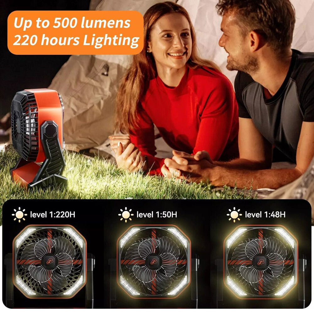 Camping Fan up to 99Hours Battery Powered Portable Outdoor W/22000Mah Power Bank