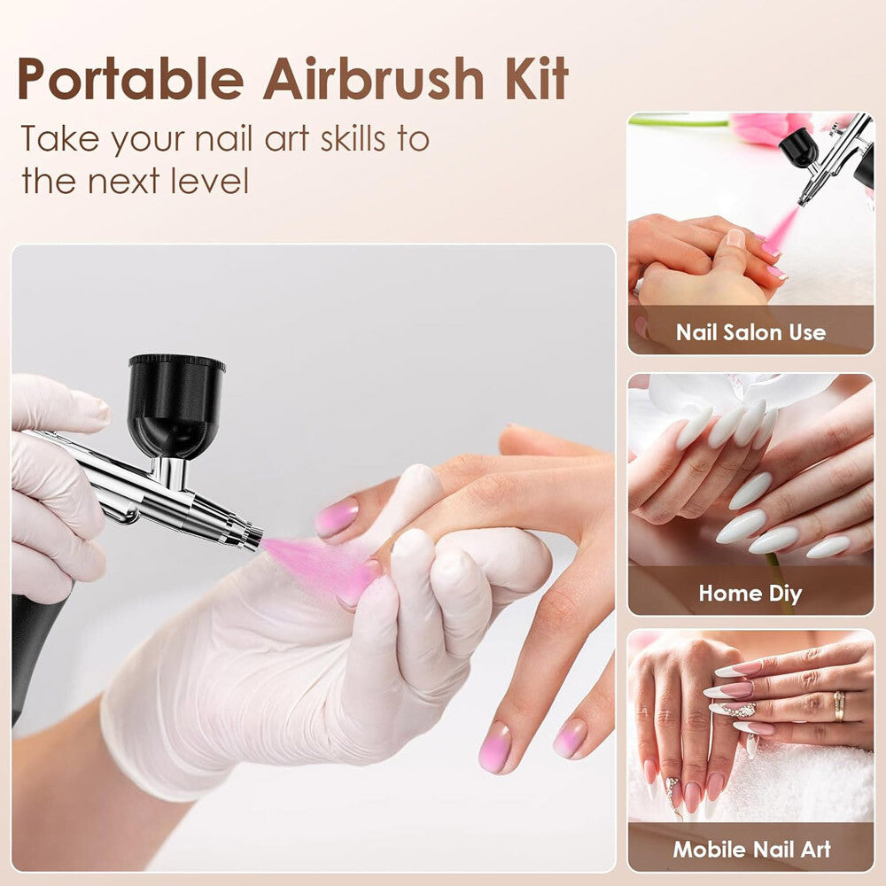 Air Compressor Kit Portable Air-Brush Paint Spray Gun Nail Tattoo Art Airbrush