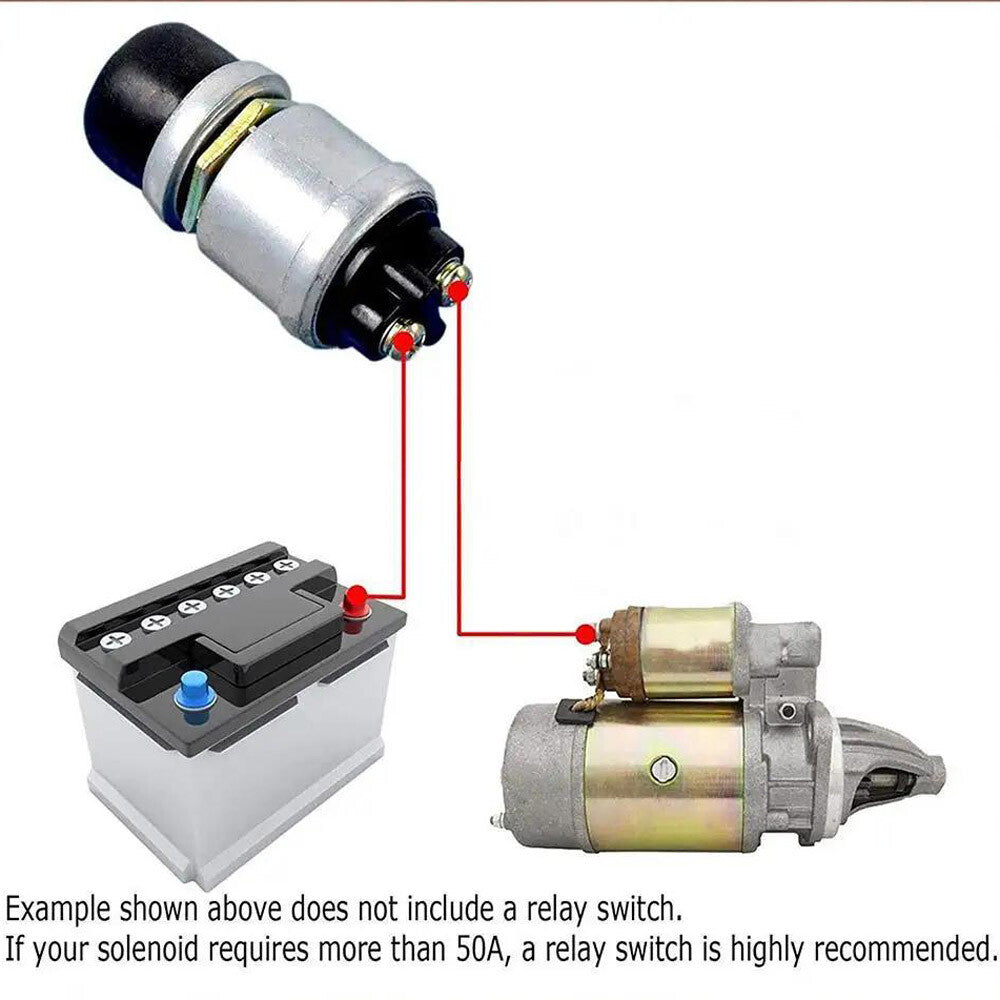 4PCS 12 Volt DC Heavy-Duty Start Momentary Push-Button Starter Switch 50 Amps US