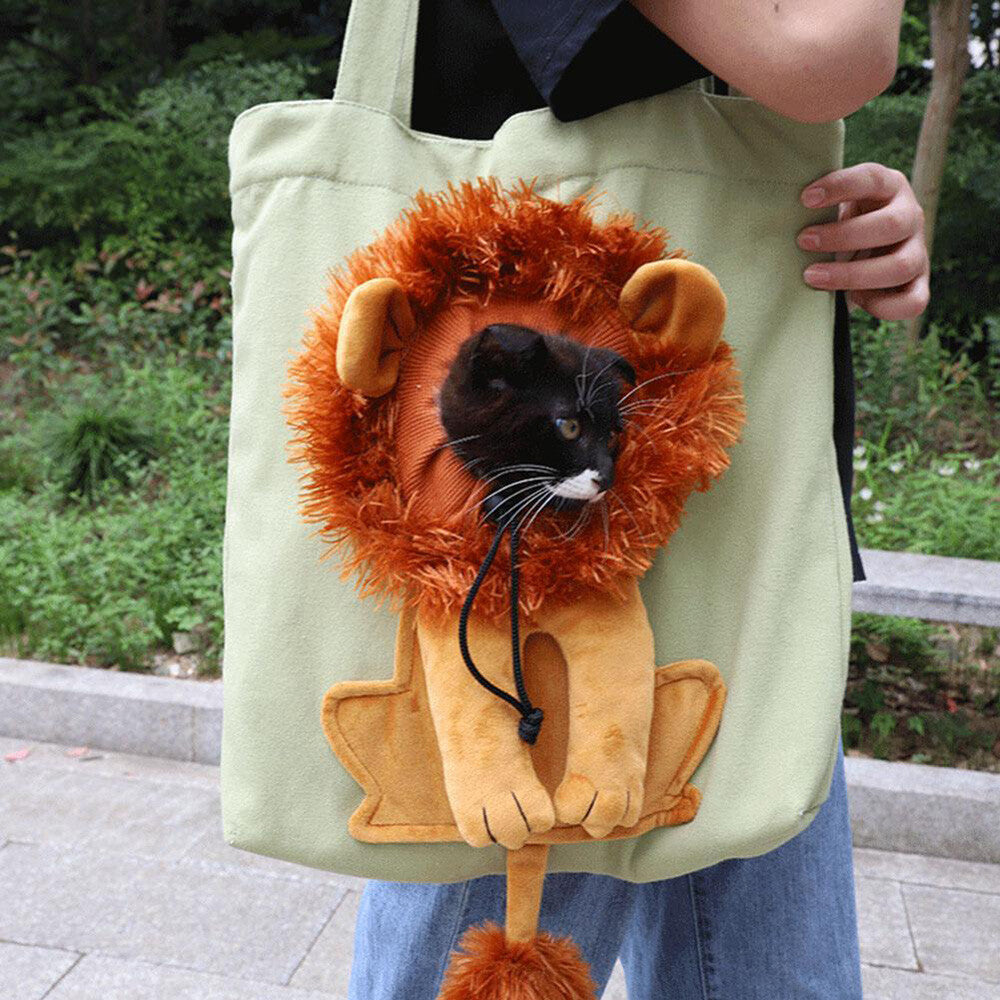 Lion Shaped Shoulder Bag Pet Puppy Dog Cat Carry Bag Travel Tote Shopping Bag US