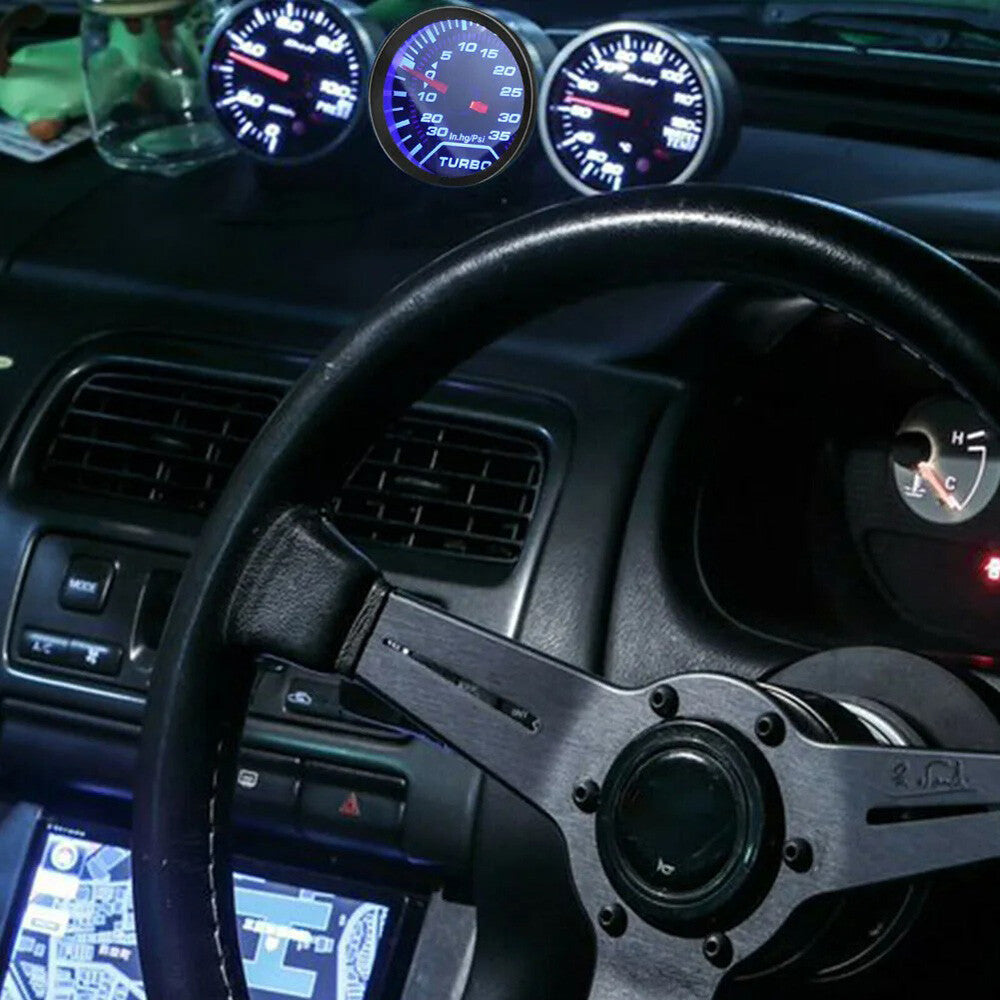 Digital Boost Gauge Universal 2" 52Mm 0-35 PSI Pressure Turbo Meter Smoked Face