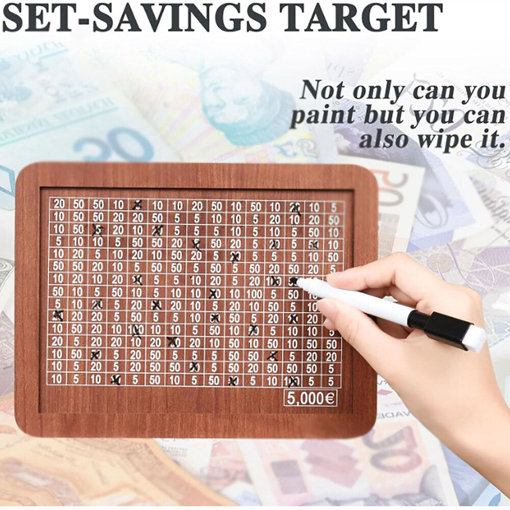 Cash Vault Wooden Savings Box Wooden Cash Saver Money Saving Box with Countdown