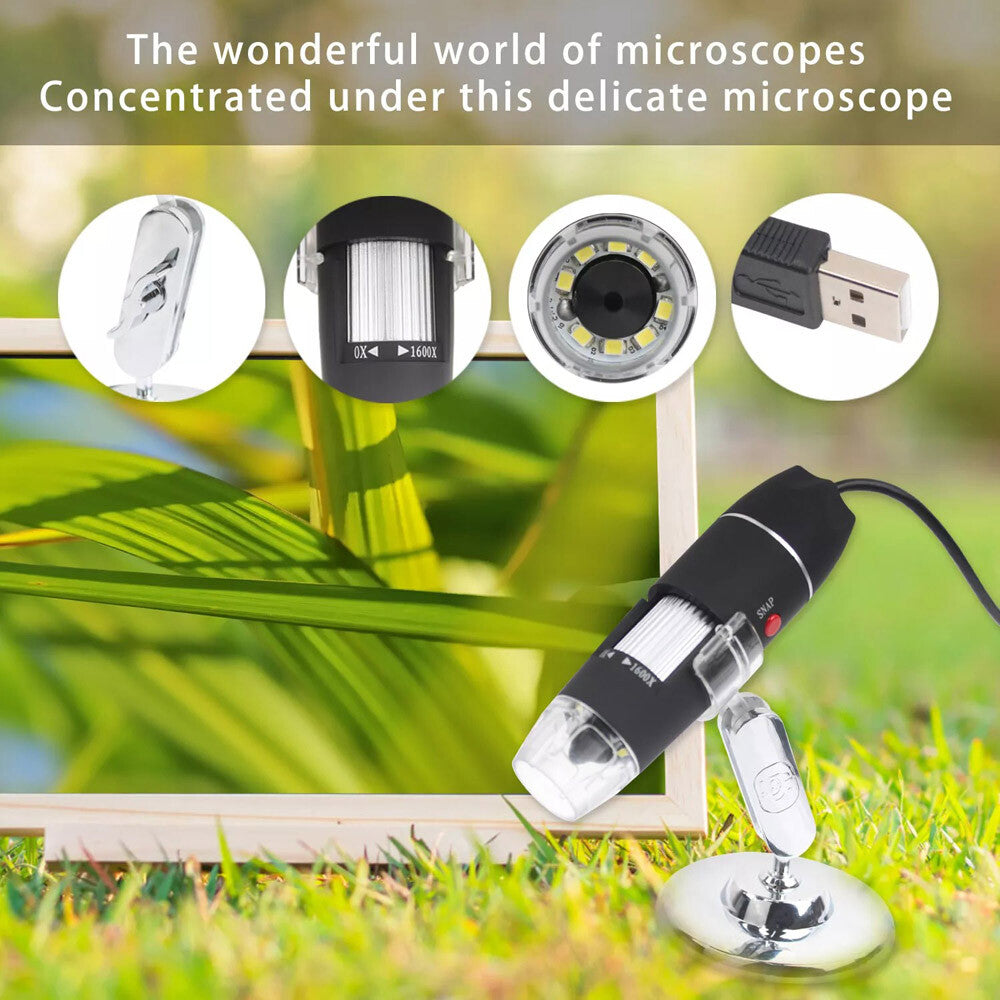 1600X Zoom 8 LED HD USB Microscope Digital Magnifier Endoscope Video Camera US