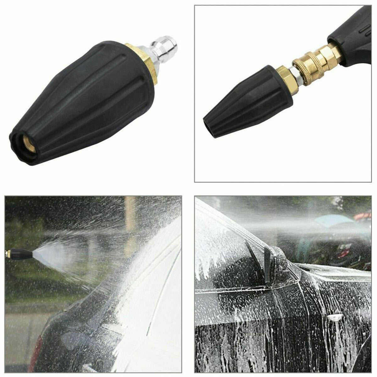 1/4" High Pressure Washer Rotating Turbo Nozzle Spray Tip 4.0 GPM 4000PSI Quick