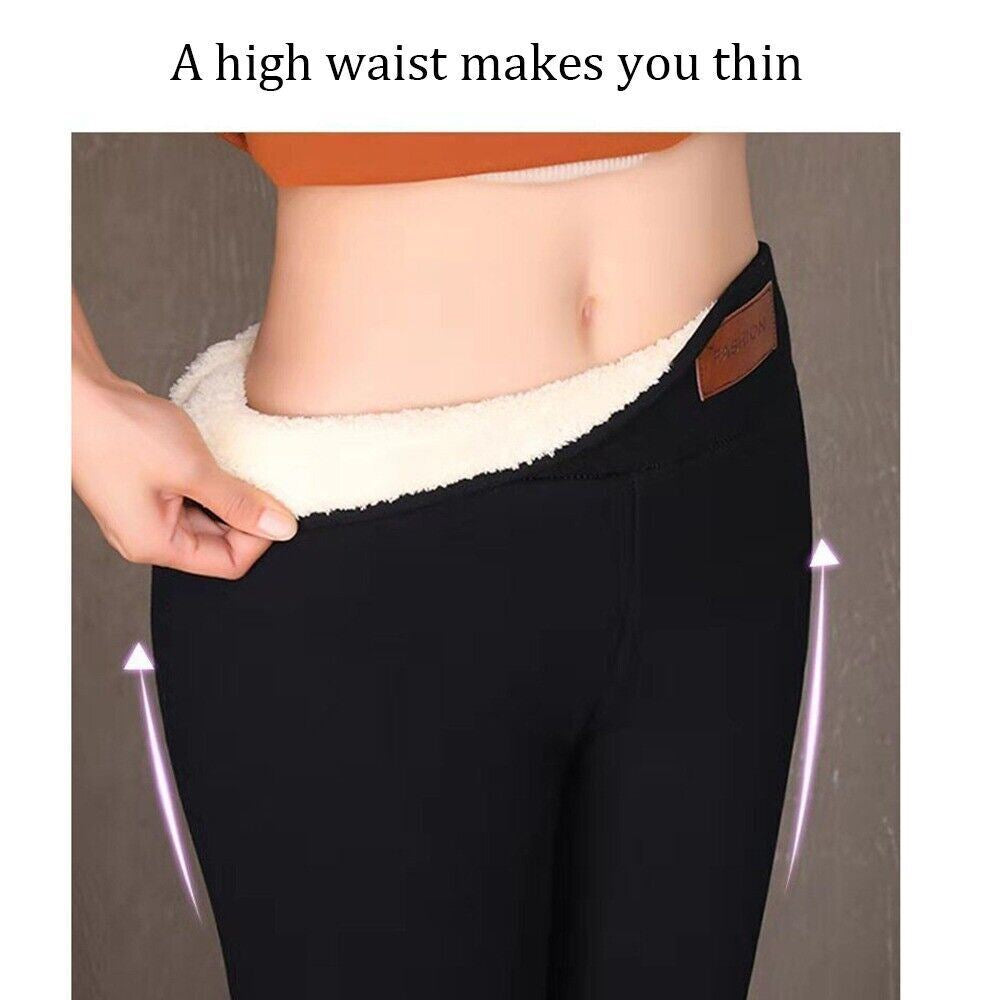 Women Winter Warm Sherpa Fleece Lined Leggings Thick Cashmere Thermal Pants US