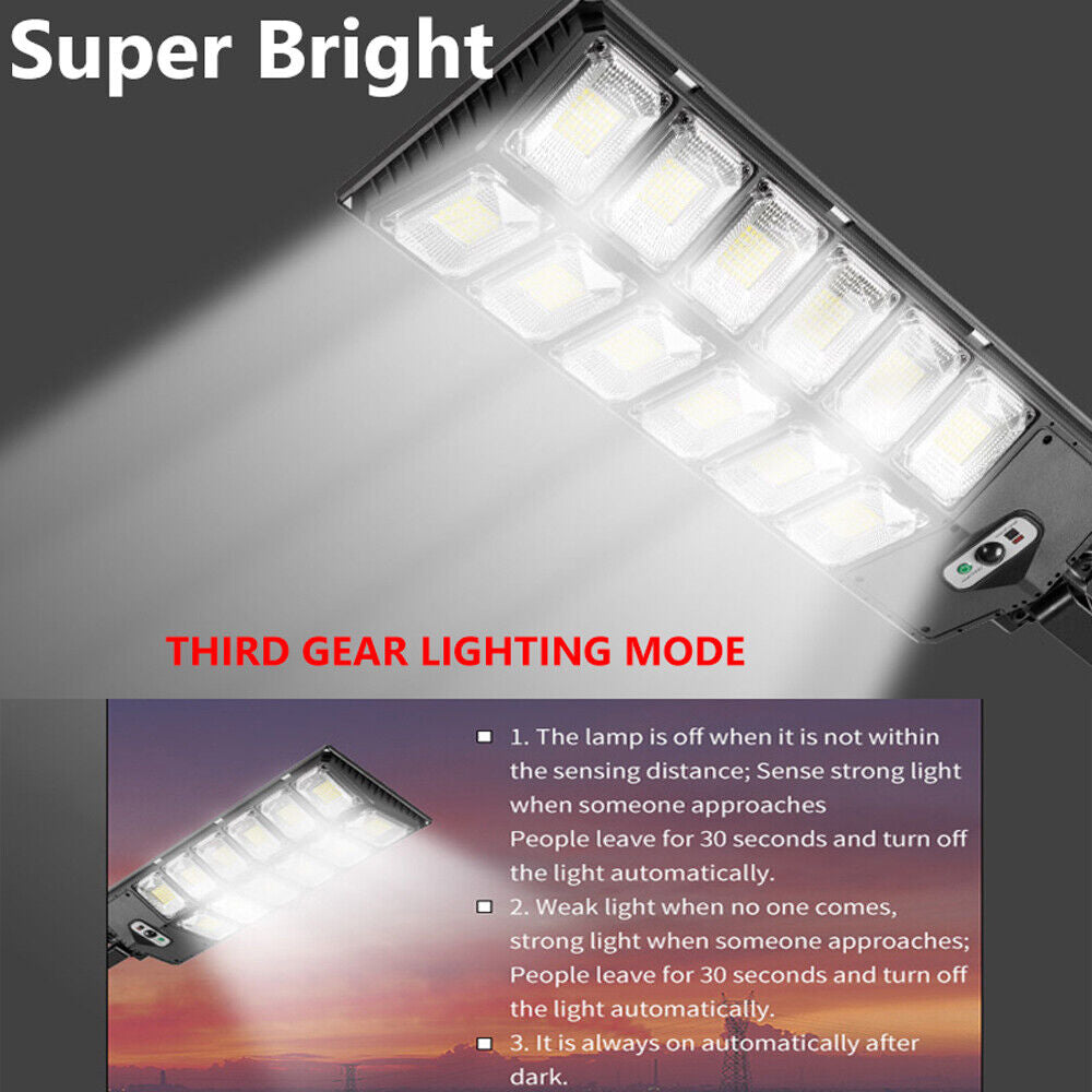 504 LED Solar Lamp Outdoor Street Light Motion Sensor Commercial Dusk to Dawn US