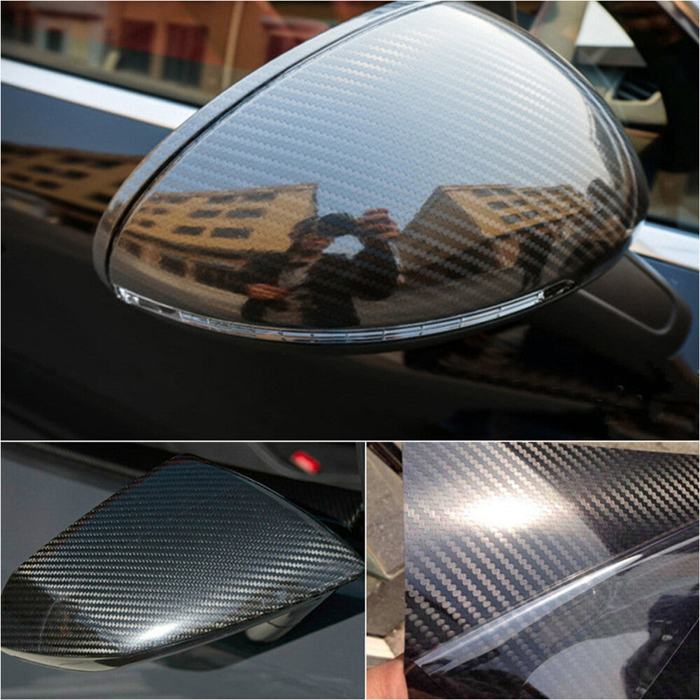 Auto Accessories 7D Glossy Carbon Fiber Vinyl Film Car Interior Wrap Stickers US