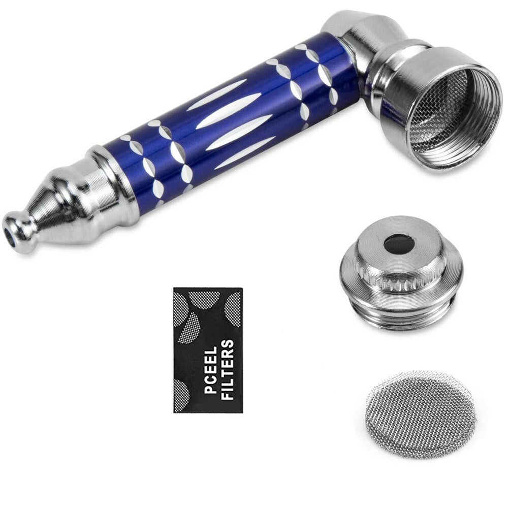 3 1/2" Metal Smoking Pipe W/Lid Tobacco Pipe Metal Hand Pipe Mini Metal Pipe US