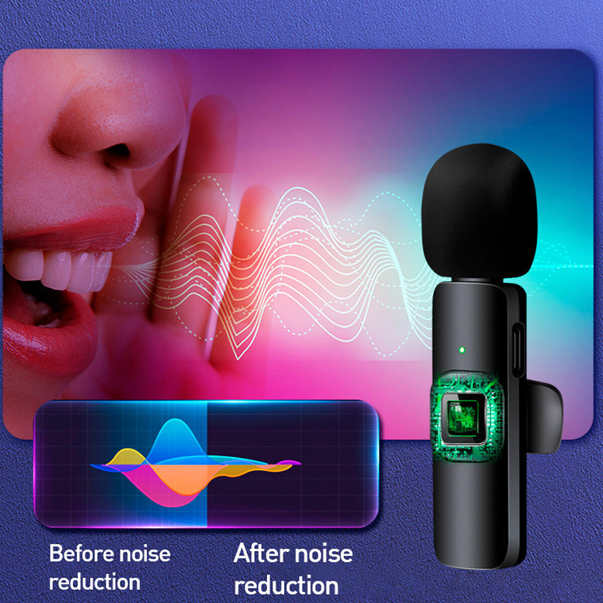 Lavalier Microphone Wireless Audio Video Recording Mini Mic for Android Iphone