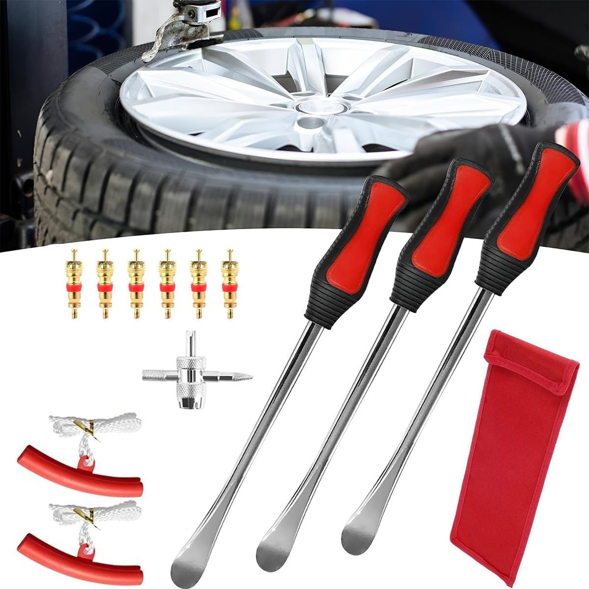 Herramienta Profesional Para Cambiar Neumáticos De Motocicleta Cuchara De Neumáticos De Acero Palanca Kit De Herramientas De Hierro