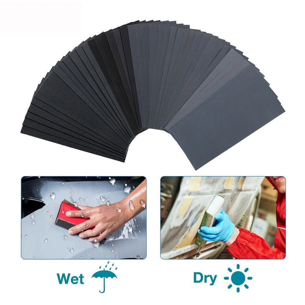 72 PCS Sandpaper Sand Paper Sanding Sheets Assorted Auto Wet Dry Wood Car Metal