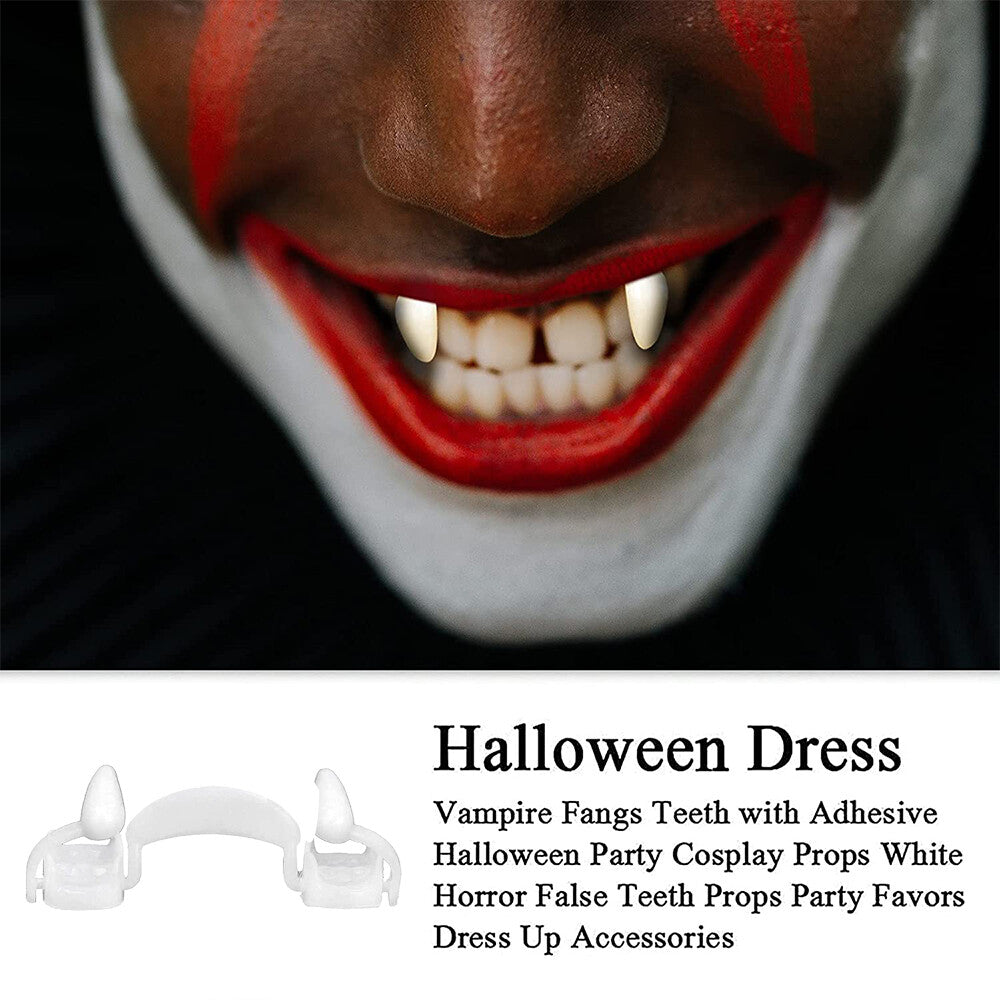 Halloween Retractable Vampire Teeth Dentures Zombie Teeth Fangs Cosplay Horrific