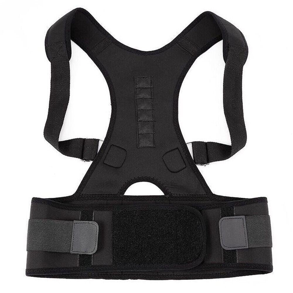 Back Posture Magnetic Shoulder Corrector Support Brace Belt Therapy Men Women