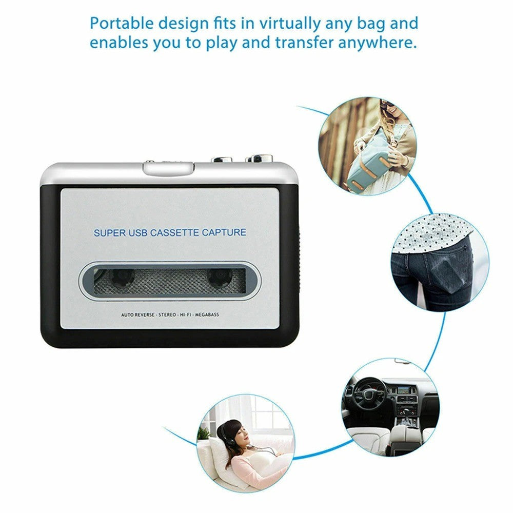 Portable Cassette Player Converter Recorder Convert Tapes to Digital MP3 USB US
