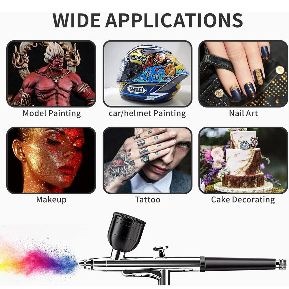 Air Compressor Kit Portable Air-Brush Paint Spray Gun Nail Tattoo Art Airbrush