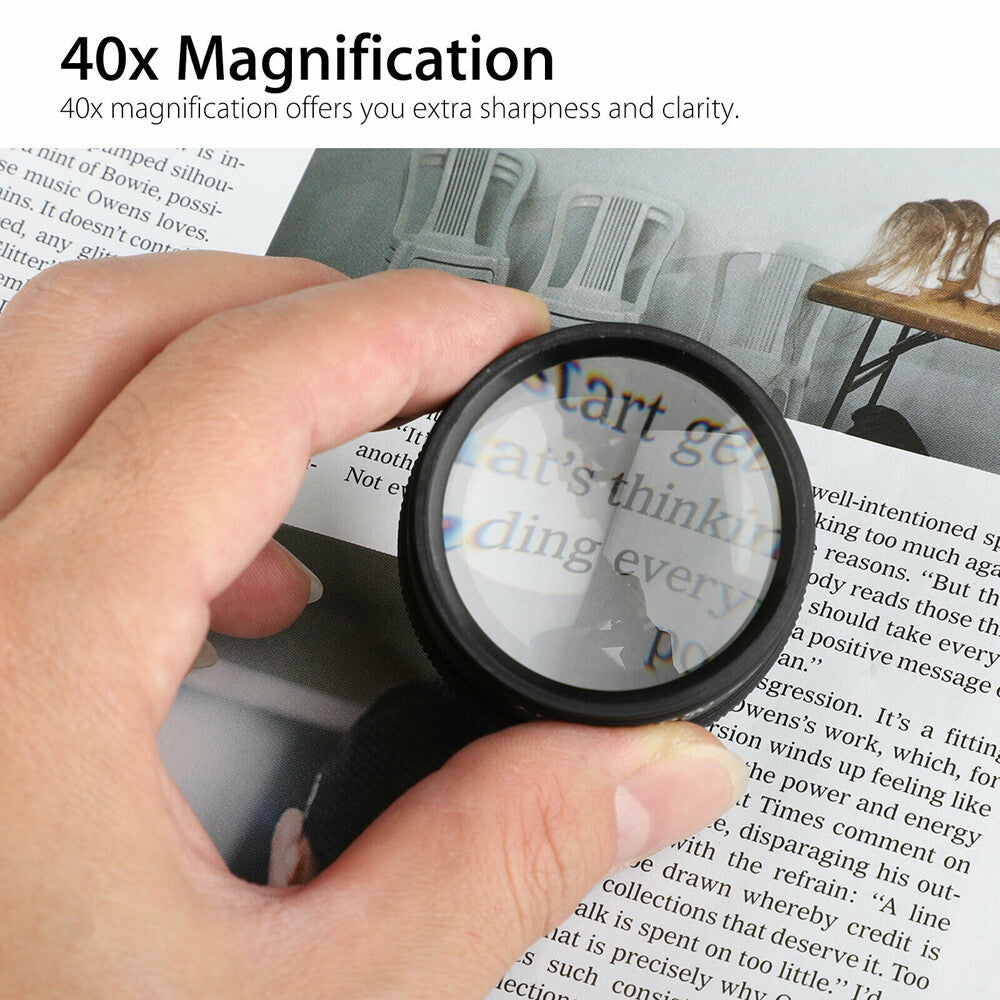 40X Magnifying Glass Eye Loop Optical Magnifier Jewelry Watch Repair Tool USA