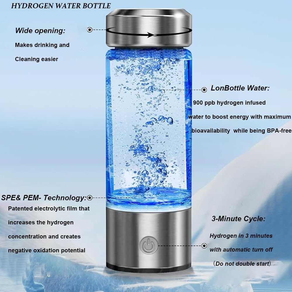 Alkaline Ionizer Maker Bottle Hydrogen Rich Generator Water Anti-Oxidation 2025