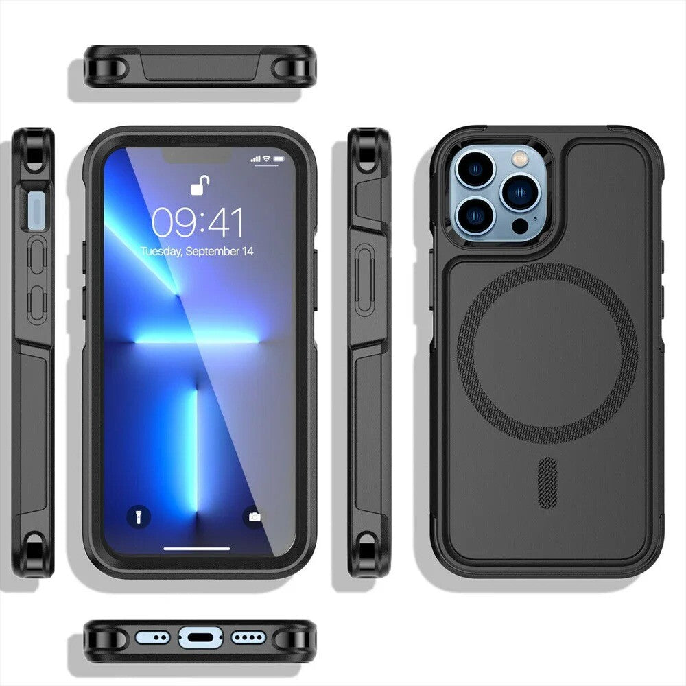 Heavy Duty Rugged Magsafe Shockproof Magnetic Case Cover Iphone 15 Pro Max 14 13
