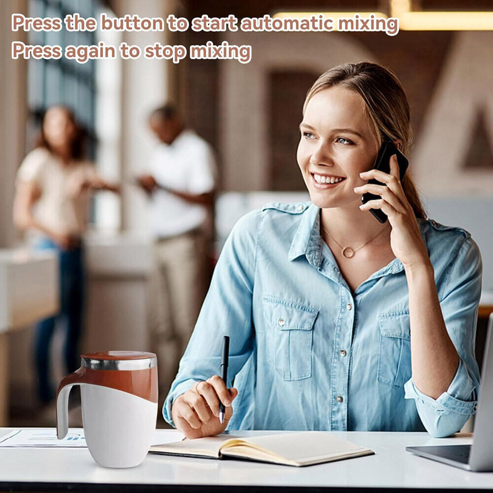 Automatic Self Mixing Magnetic Stainless Steel Coffee Cup Milk Self Stirring Mug