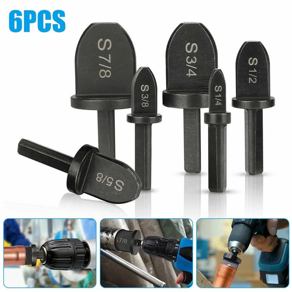 6PCS Air Conditioner Copper Tube Expander Swaging Tool Drill Bit Flaring Tool US